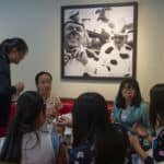 Students enjoy their first meal in Georgia at the Dwarf House, the original location of the Chick-Fil-A restaurant chain.